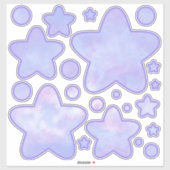 Pastel Lila Star Decal Aufkleber (Blatt)