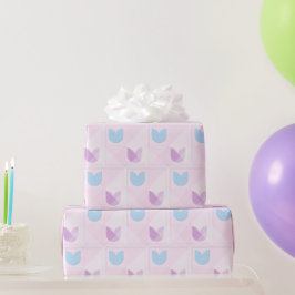 Pastel Lila Tulips & elegantes geometrisches Rosa Geschenkpapier