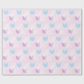 Pastel Lila Tulips & elegantes geometrisches Rosa Geschenkpapier (Flach)