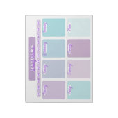 Pastel Lila und Aquamariner Weekly-Planer Notizblock (Rotiert)