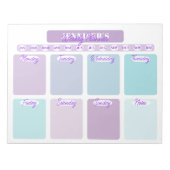Pastel Lila und Aquamariner Weekly-Planer Notizblock (Vorderseite)