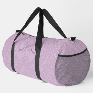 PASTEL LILA UND WEISSE KARIERTE MUSTER MIT KLEIN DUFFLE BAG