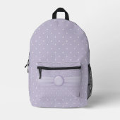 PASTEL LILA UND WEISSE POLKA-PUNKTE MIT KLEIN BEDRUCKTER RUCKSACK (Vorderseite)