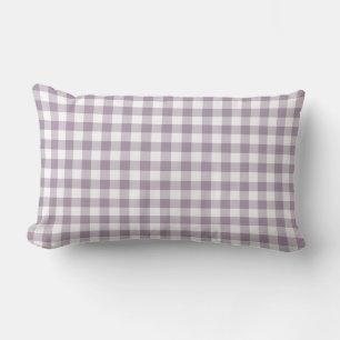 Pastel Lila und White Gingham Pattern Lendenkissen