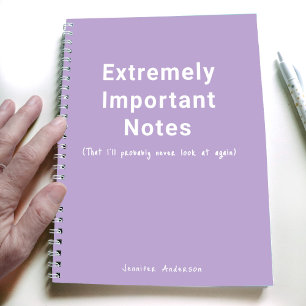 Pastel Lila wichtige Hinweise Einfache Texte Notizblock