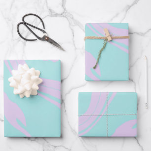Pastel Lilac Abstrakte Gefärbte Krawatte Muster Geschenkpapier Set