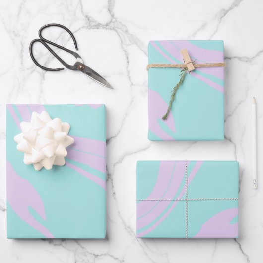 Pastel Lilac Abstrakte Gefärbte Krawatte Muster Geschenkpapier Set (Vorderseite)