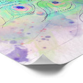 Pastel lilac florale Pfauenhochzeit Poster (Ecke)