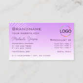 Pastel Lilac Gradient Palm Leaf mit Logo Stilvoll Visitenkarte (Rückseite)