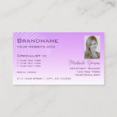 Pastel Lilac Gradient Palm Leaf Monogramm und Foto Visitenkarte (Rückseite)