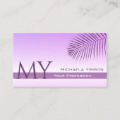 Pastel Lilac Gradient Palm Leaf Monogramm und Logo Visitenkarte (Vorderseite)