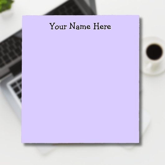 Pastel Lilac Gray Personalisiert Simple Notizblock