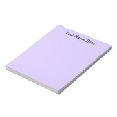Pastel Lilac Gray Personalisiert Simple Notizblock (Rotiert)