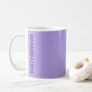 Pastel Lilac Gray Solid Color Personalisiert Kaffeetasse