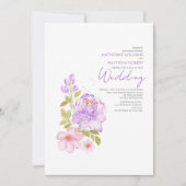 Pastel Lilac Light Pink Floral Boho Wedding Einladung (Vorderseite)