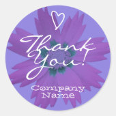Pastel Lilac Lila Blume Blossom Danke Label Runder Aufkleber (Vorderseite)