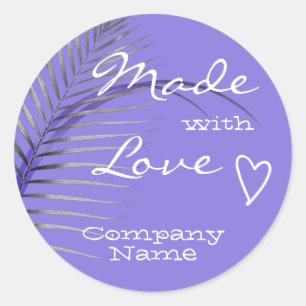 Pastel Lilac Lila Palmenbaumleaf aus Liebe Runder Aufkleber