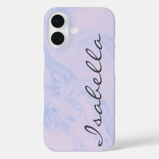 Pastel Lilac Marble Personalisierter Skriptname Case-Mate iPhone Hülle (Rückseite)