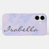 Pastel Lilac Marble Personalisierter Skriptname Case-Mate iPhone Hülle (Rückseite (Horizontal))