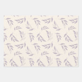 Pastel Lilac Minimalistisches Blumenmuster Geschenkpapier Set (Vorderseite 3)