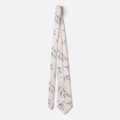 Pastel Lilac Minimalistisches Blumenmuster Krawatte (Rückseite)