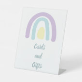 Pastel lilac minty Rainbow Baby Duschkarten Sockelschild (Vorderseite)