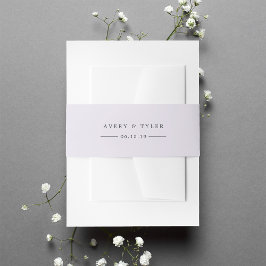 Pastel Lilac Personalized Wedding Einladungsbanderole