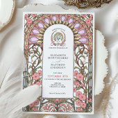 Pastel Lilac & Soft Pink Art Nouveau Wedding Einladung