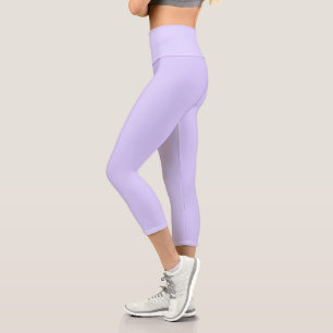 Pastel Lilac Solid Color Classic elegant Capri Leggings