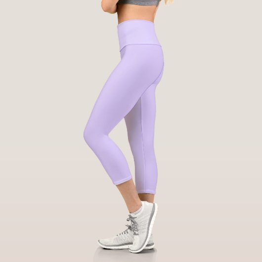Pastel Lilac Solid Color | Classic | elegant Capri Leggings (Links)