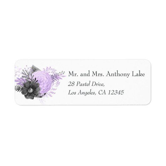 Pastel Lilac und Charcoal Floral Wedding (Vorne)