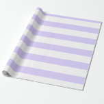 Pastel Lilac und weiße weiße, horizontale Streifen Geschenkpapier<br><div class="desc">Pastel Lilac und weißes,  breites,  horizontal gestreiftes Schleifpapier</div>
