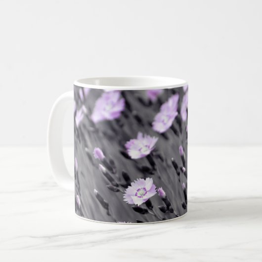 Pastel Lilac Wildblumen Kaffeetasse (Vorderseite Links)