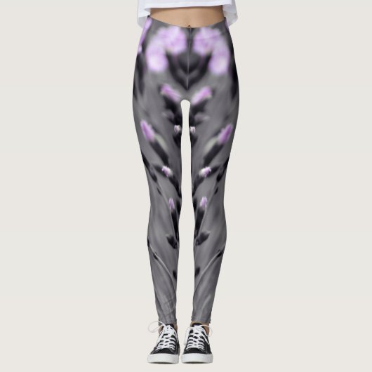 Pastel Lilac Wildblumen Leggings (Vorderseite)