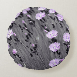 Pastel Lilac Wildblumen Rundes Kissen