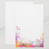 Pastel Lilies Wedding Briefpapier (Vorne/Hinten)