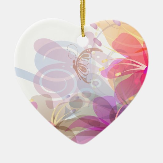 Pastel Lilies Wedding Keramikornament (Vorne)