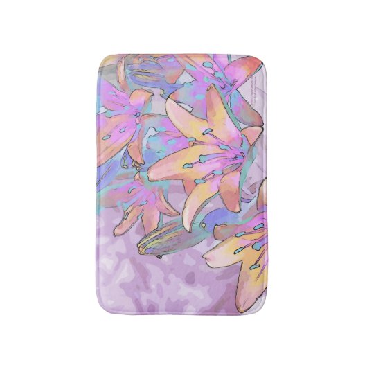 Pastel Lily Liebe Badematte (Vorderseite Vertikal)