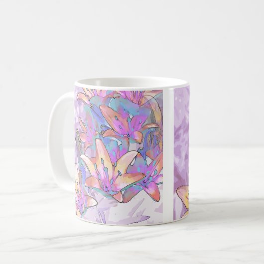Pastel Lily Liebe Kaffeetasse (Vorderseite Links)