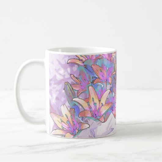 Pastel Lily Liebe Kaffeetasse (Links)