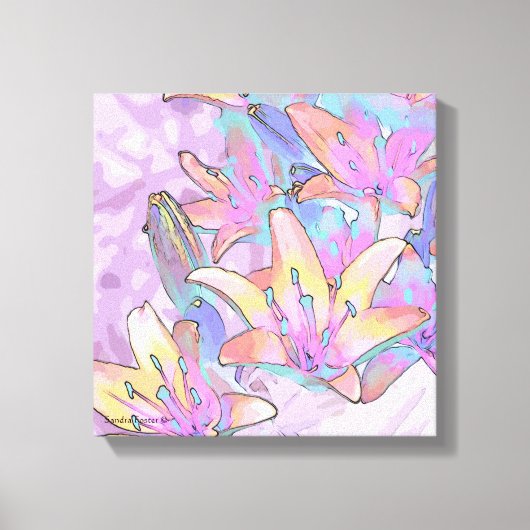 Pastel Lily Liebe Leinwanddruck (Vorderseite)