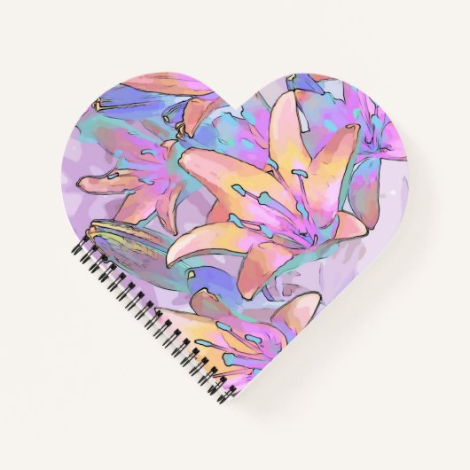 Pastel Lily Liebe Notizblock (Vorderseite)