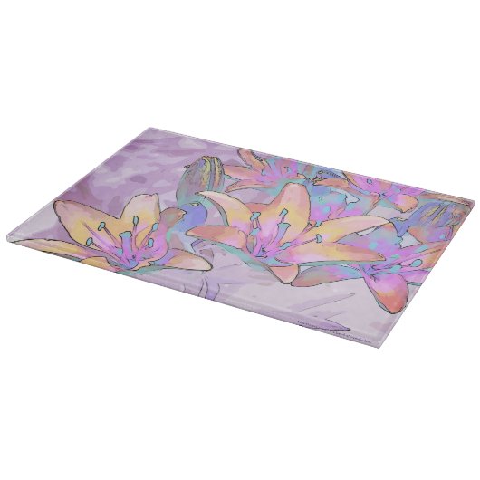 Pastel Lily Liebe Schneidebrett (Ecke)