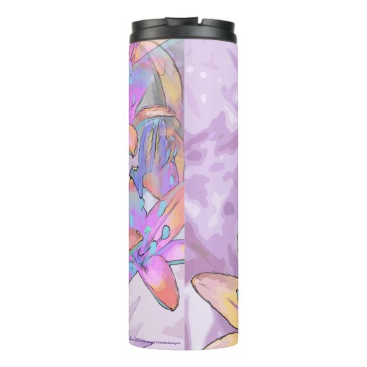 Pastel Lily Liebe Thermosbecher (Rückseite)