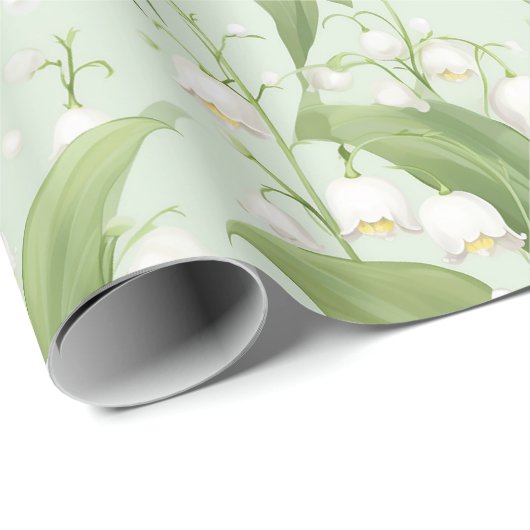 Pastel Lily of the Valley Spring Floral Geschenkpapier (Rolleneckpunkt)