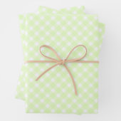 Pastel Lime Green Gingham Kariertes Muster Geschenkpapier Set (Beispiel)