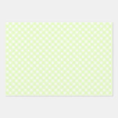 Pastel Lime Green Gingham Kariertes Muster Geschenkpapier Set (Vorderseite)