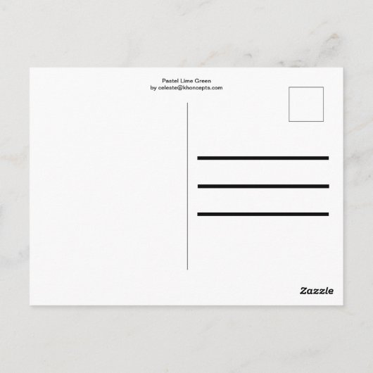 Pastel Lime Green Postkarte (Rückseite)