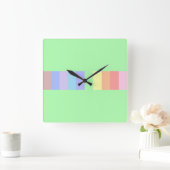 Pastel Lime Green Quadratische Wanduhr (Zuhause)