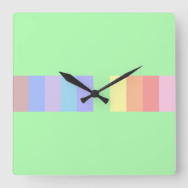 Pastel Lime Green Quadratische Wanduhr